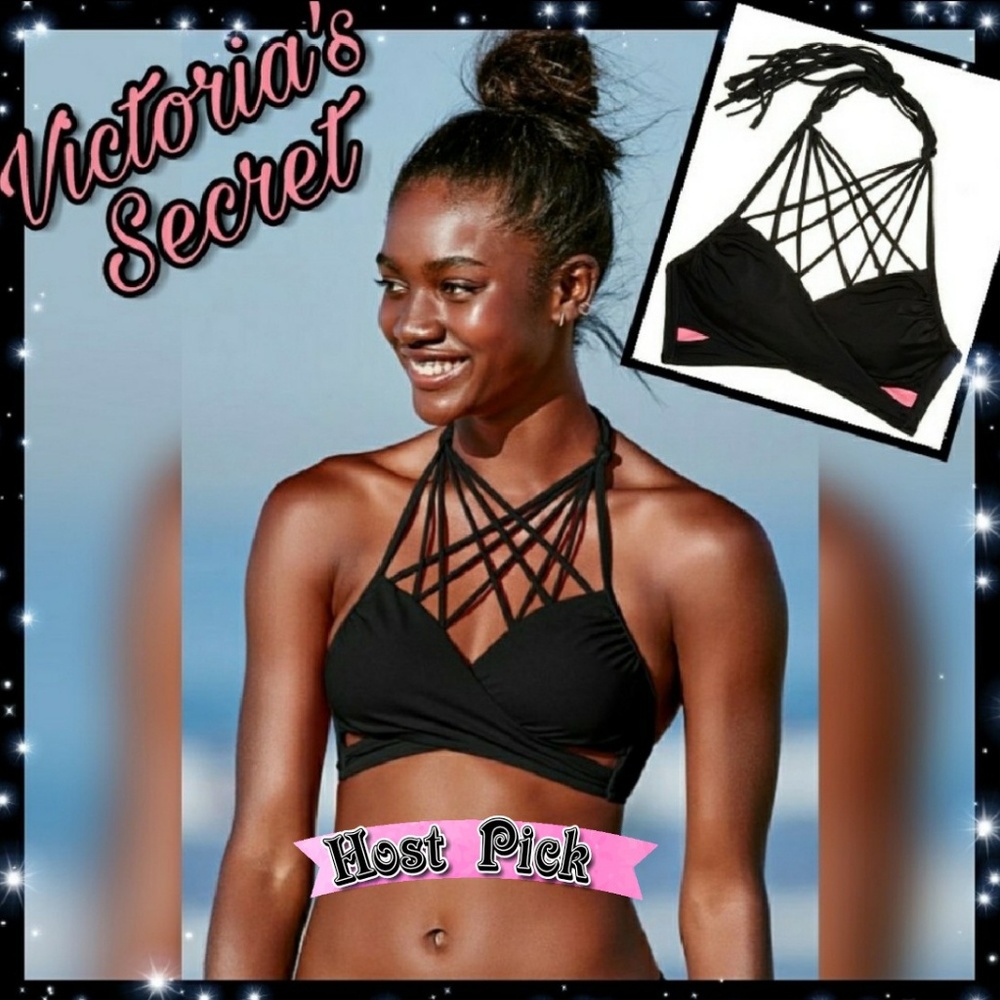 PINK VICTORIA'S SECRET High-Neck Wrap Bikini Top - Picture 2 of 4